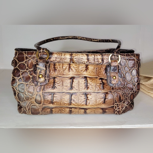 Brahmin Elegant Brown Crocodile-Embossed Women's Bag - Picture 2 of 6